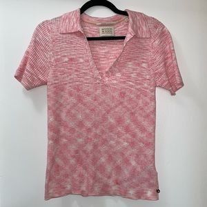 Anthropologie Scotch and Sofa Pink Knit Polo